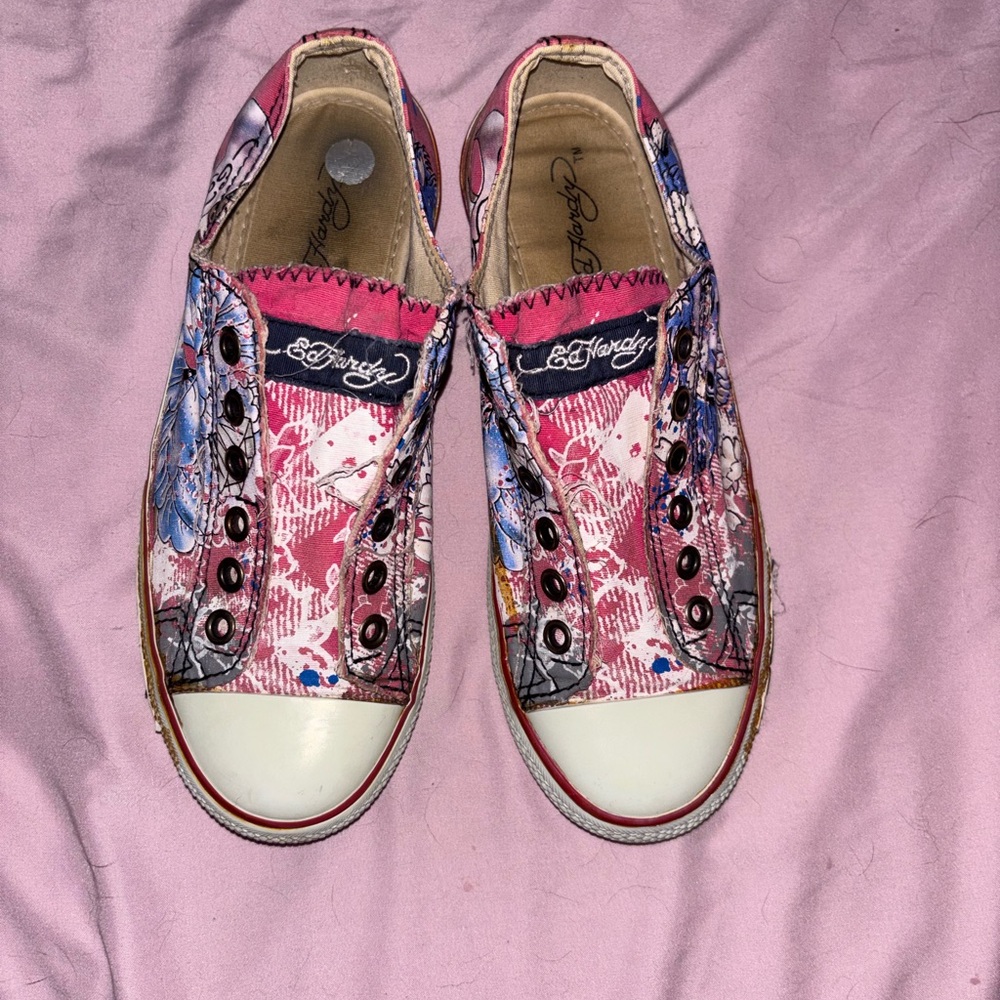 Ed Hardy Multicolor Canvas Sneakers